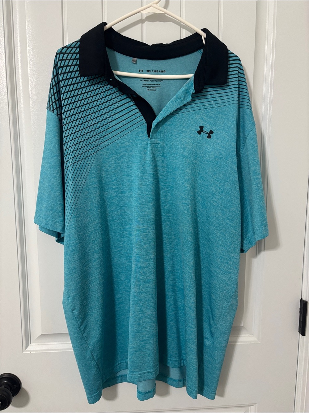 Under Armour Men’s Teal Polo with Black Collar